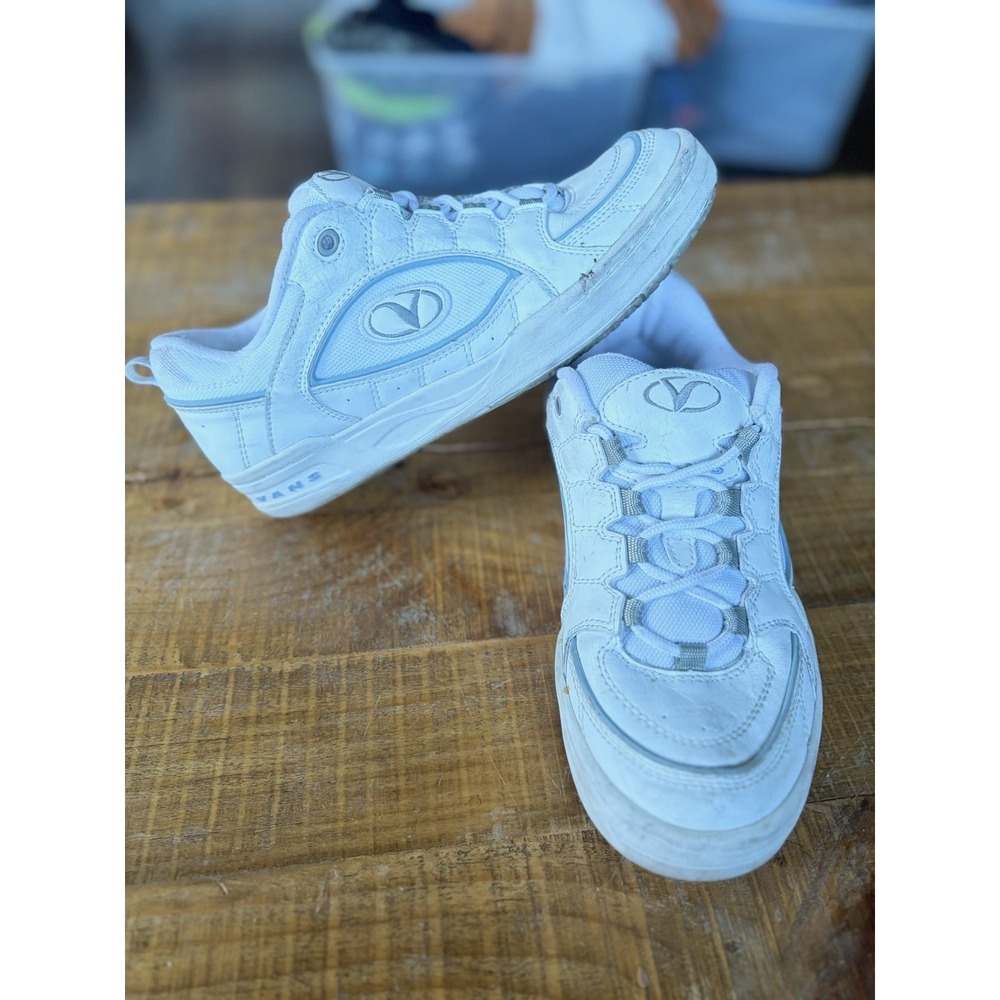 Vans Perfection Y2K Vintage Chunky White Blue Skate Shoes Sz 8.5 Sneakers